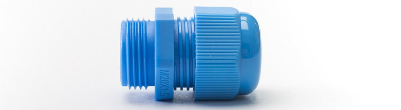 Blue plastic injection molded part