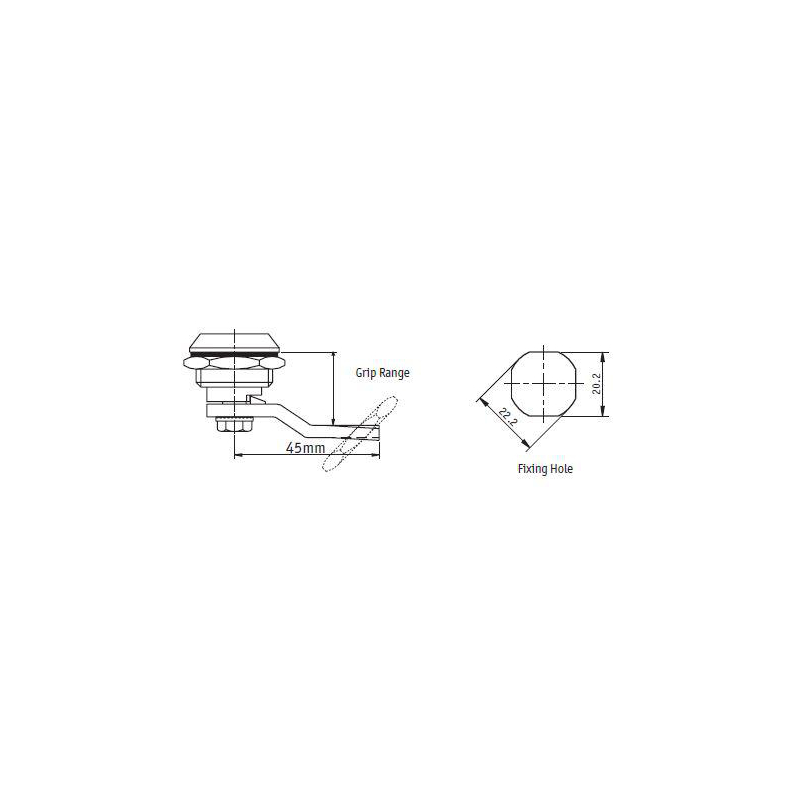 QUARTER_TURN_LOCK_SR5530 - Line Drawing