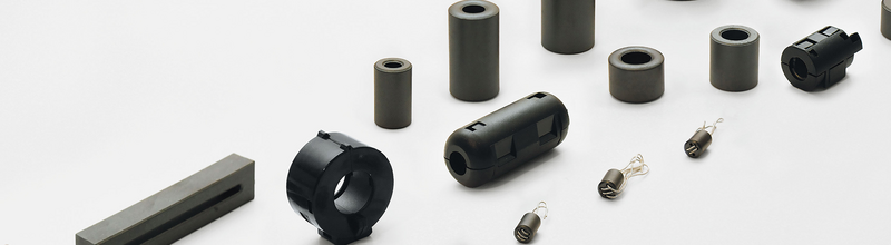 Row of ferrite cores and support products