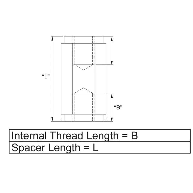 P160135_Female_To_Female_Standoff-Hexagonal_Metric_Imperial_Threaded_Plastic - Line Drawing