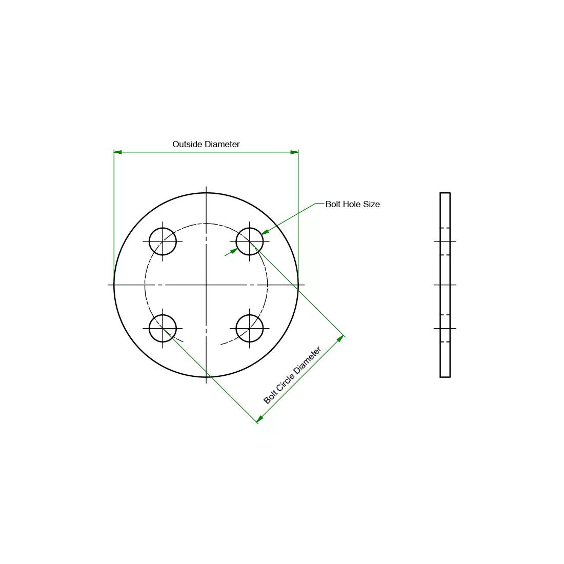 Bolt Hole Flange Protectors - Line Drawing