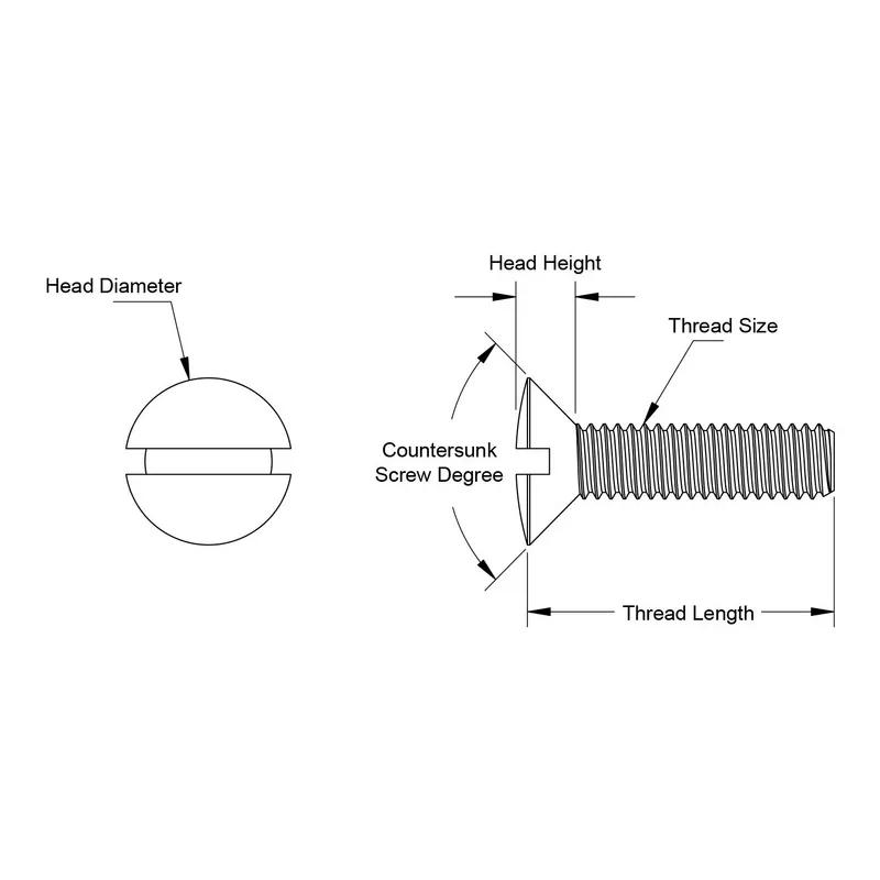 Machine Screws - Oval - Line Drawing