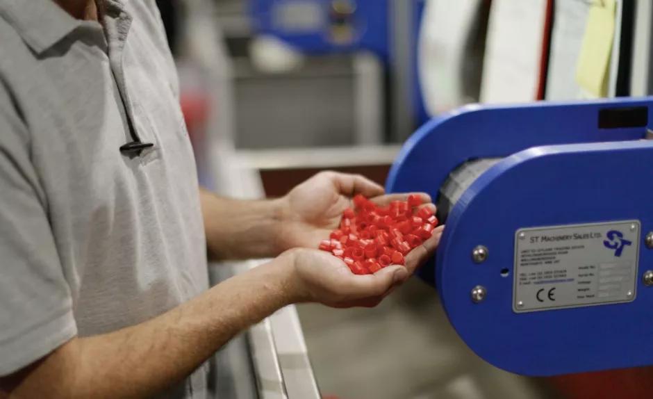 Caps on production line