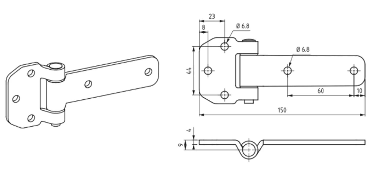 Countersunk Mount Leaf Hinge