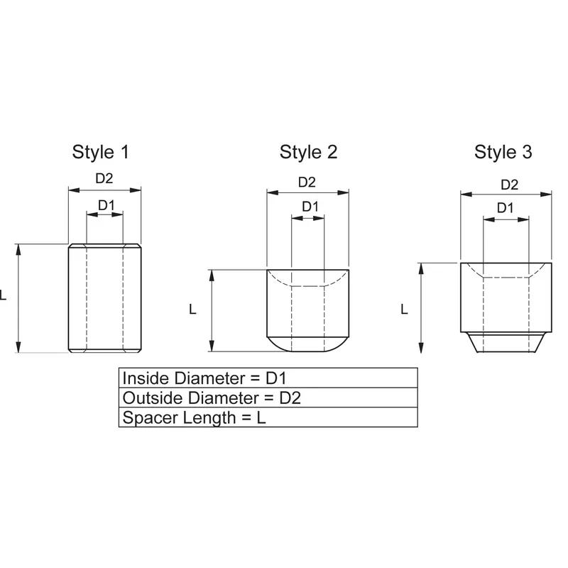 P160162_Non_Threaded_Spacer-Ceramic - Line Drawing