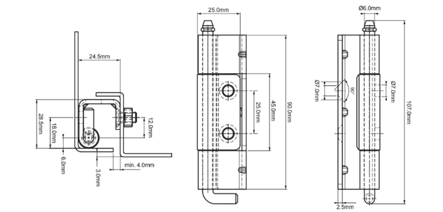 Screw-On Concealed Hinge