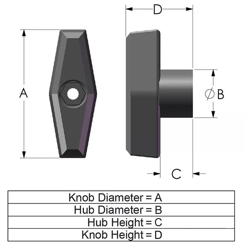 Hex Series_T5 Snap-Lock Knob Line Drawing