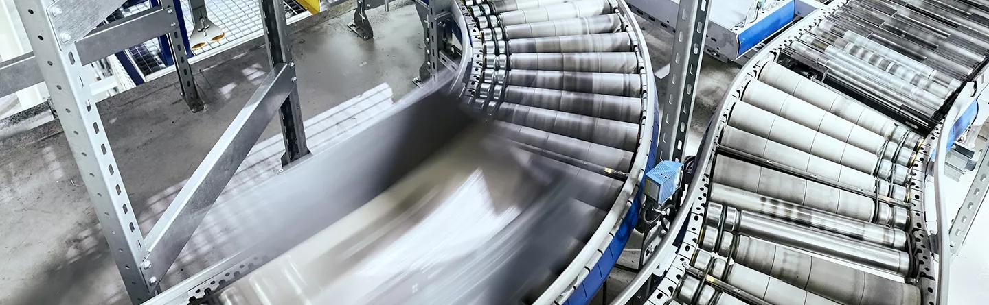 Stainless steel on conveyor belt