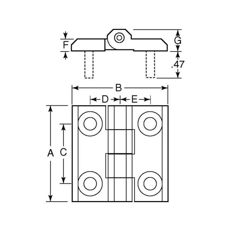 Leaf Hinges - Countersunk Mount