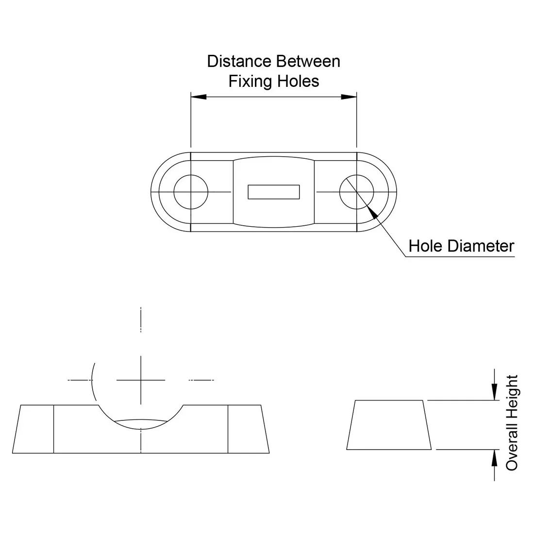 Strain Relief Cable Clamp Line Drawing