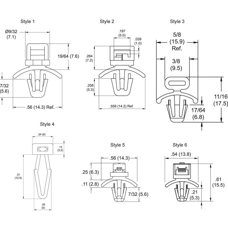 P110245_Cable_Tie_Mounts-Arrowhead_Mount - Line Drawing