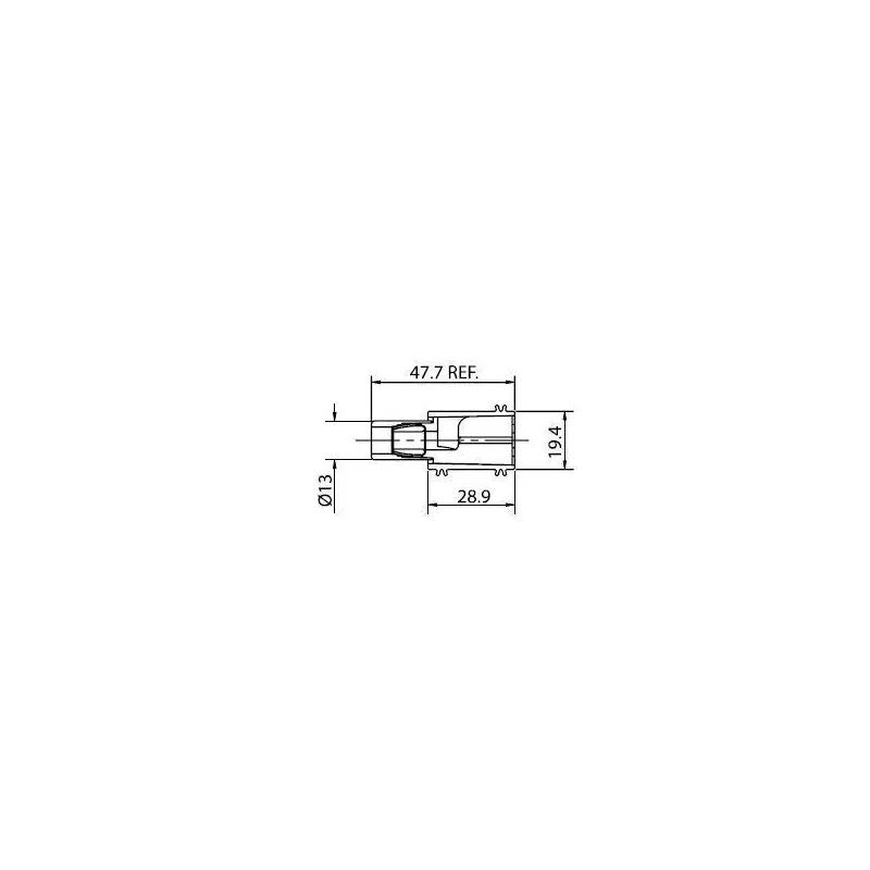 Fibre Bend Limiting Tubing - 1 to 4 Breakout Line Drawing