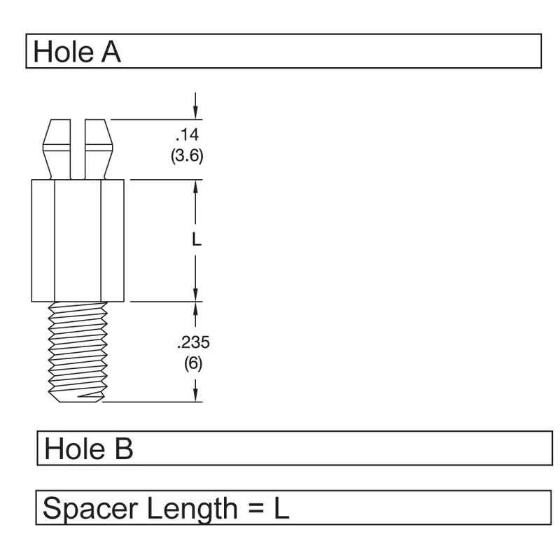 P160241_Screw_and_Lock_Support-Non-Locking_Two_Prong_Threaded_Male - Line Drawing