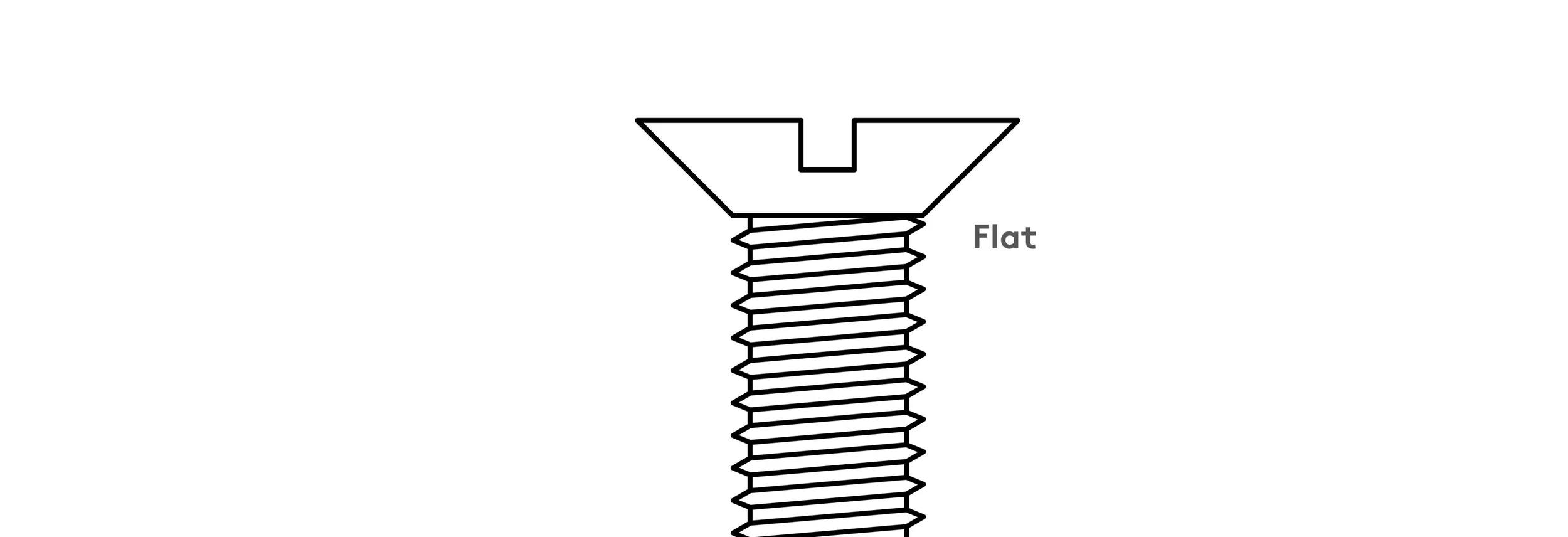 Flat screw head