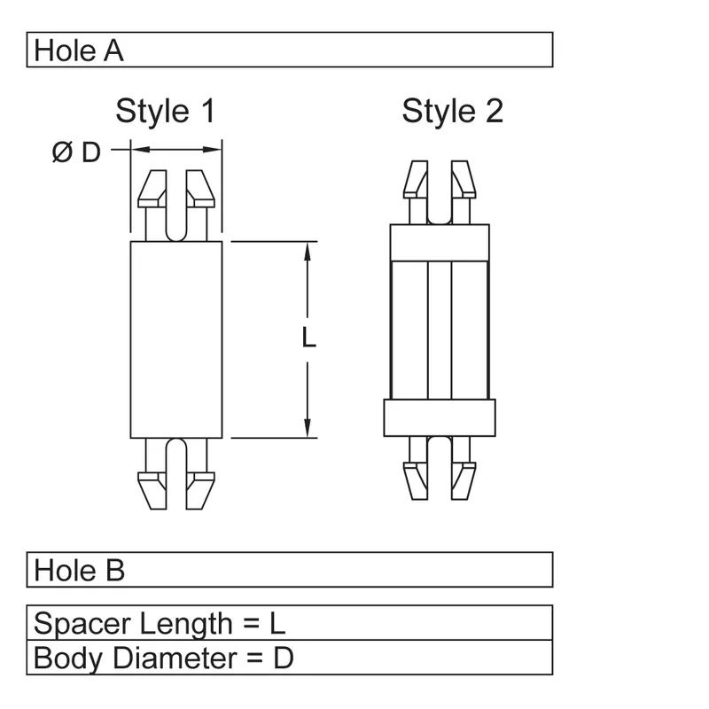 P160360_Standard_Snap_Lock_Supports-Two-Prong_Snap-Lock_Two-Prong_Snap-Lock - Line Drawing