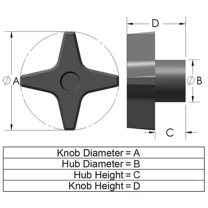 4P Series_4-Prong Knob Line Drawing