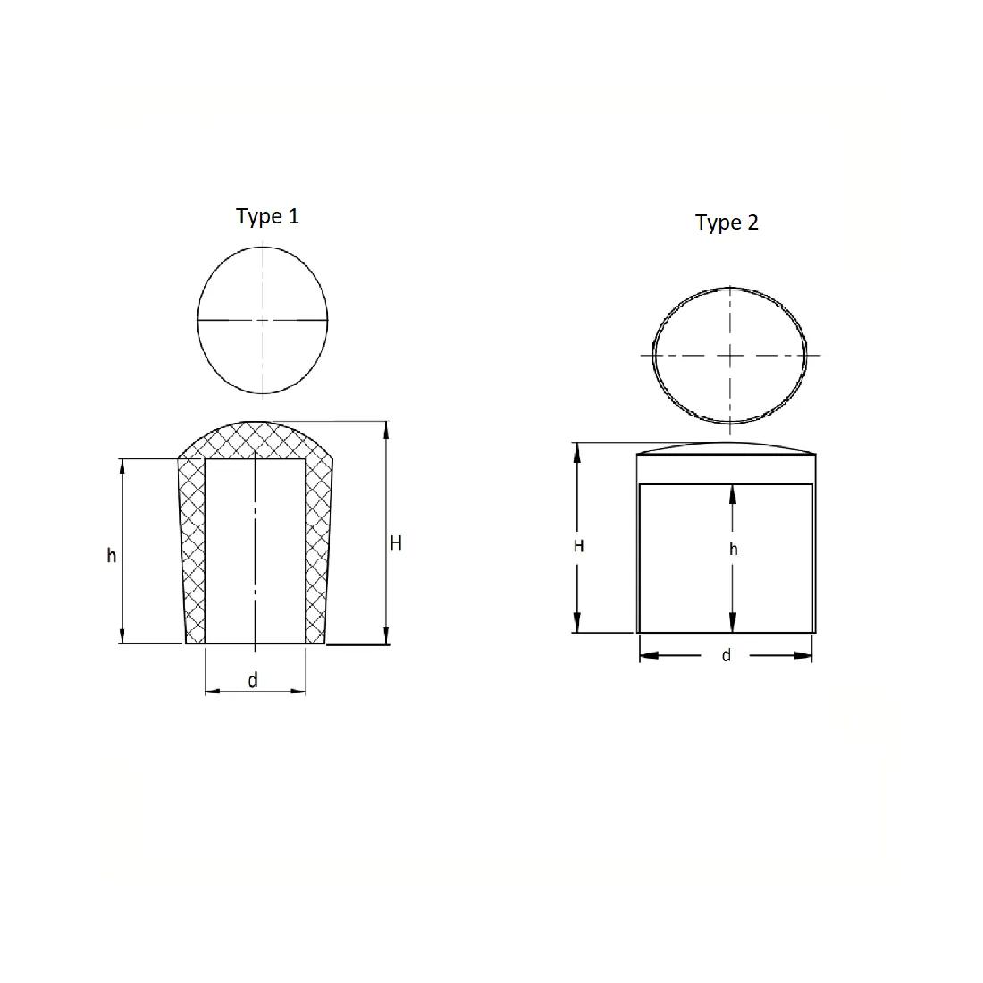 Round Ferrules Standard - Line Drawing