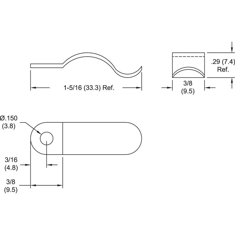 P110067_Spring_Clips-Screw_Mount_Plastic - Line Drawing