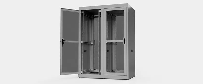 Indoor cabinet server rack doors