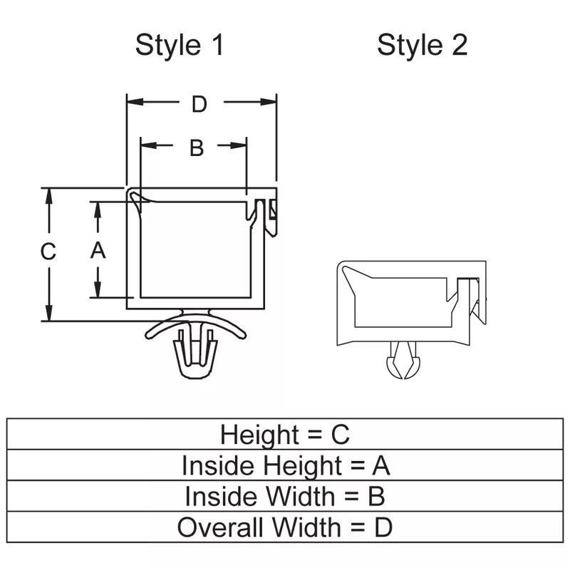 Wire Saddle - Hinged Locking Top Snap In - Line Drawing