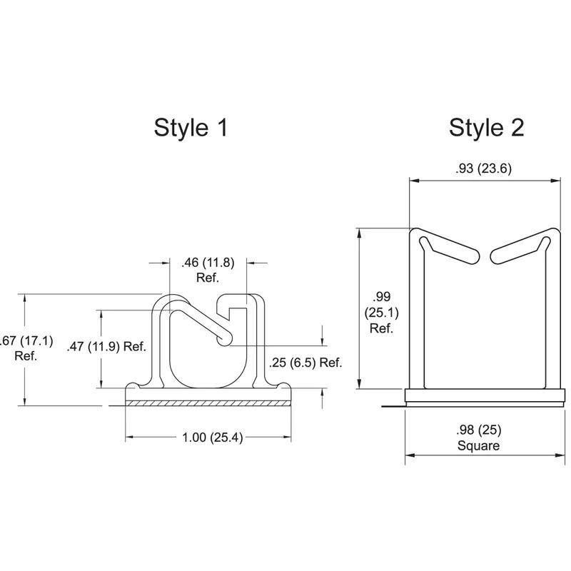 P110135_Wire_Saddle-Adhesive_Mount - Line Drawing