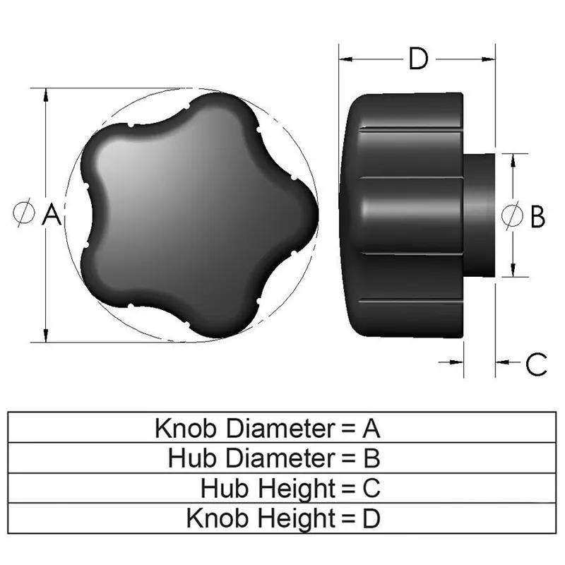 R Series_Ergo Star Knob Line Drawing