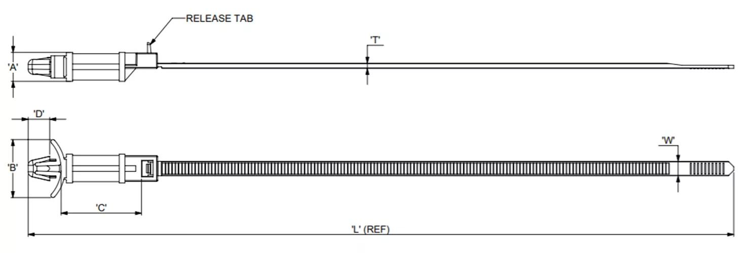 Montage Kabelbinder Push-Fit lösbar 