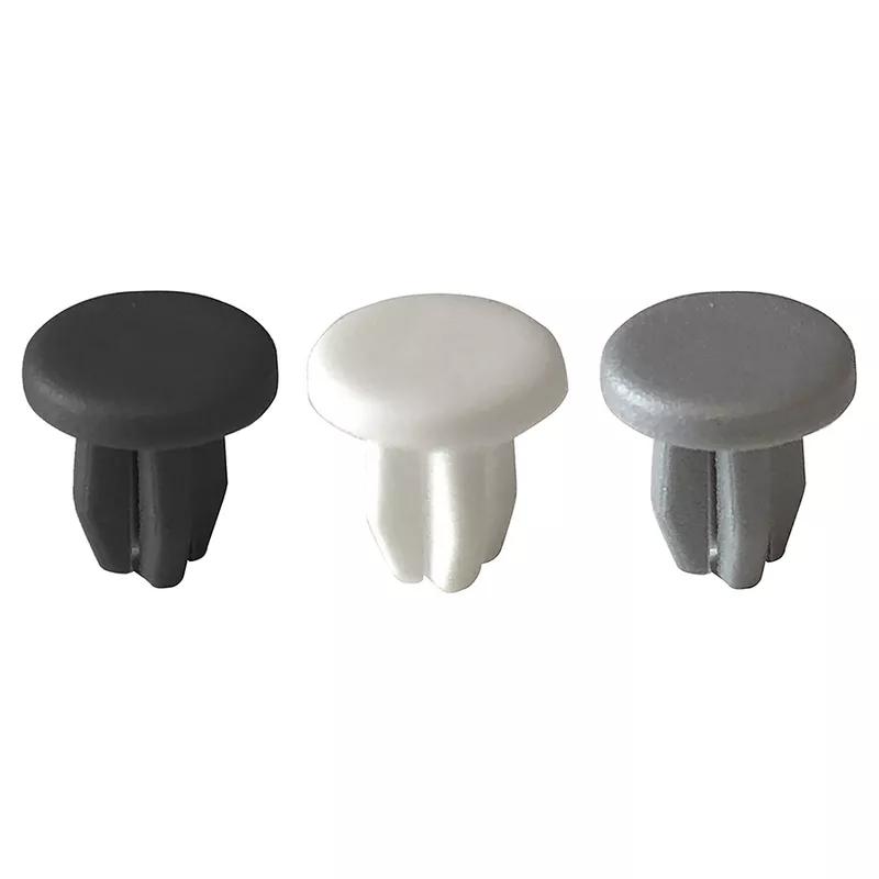 White plastic shop plugs