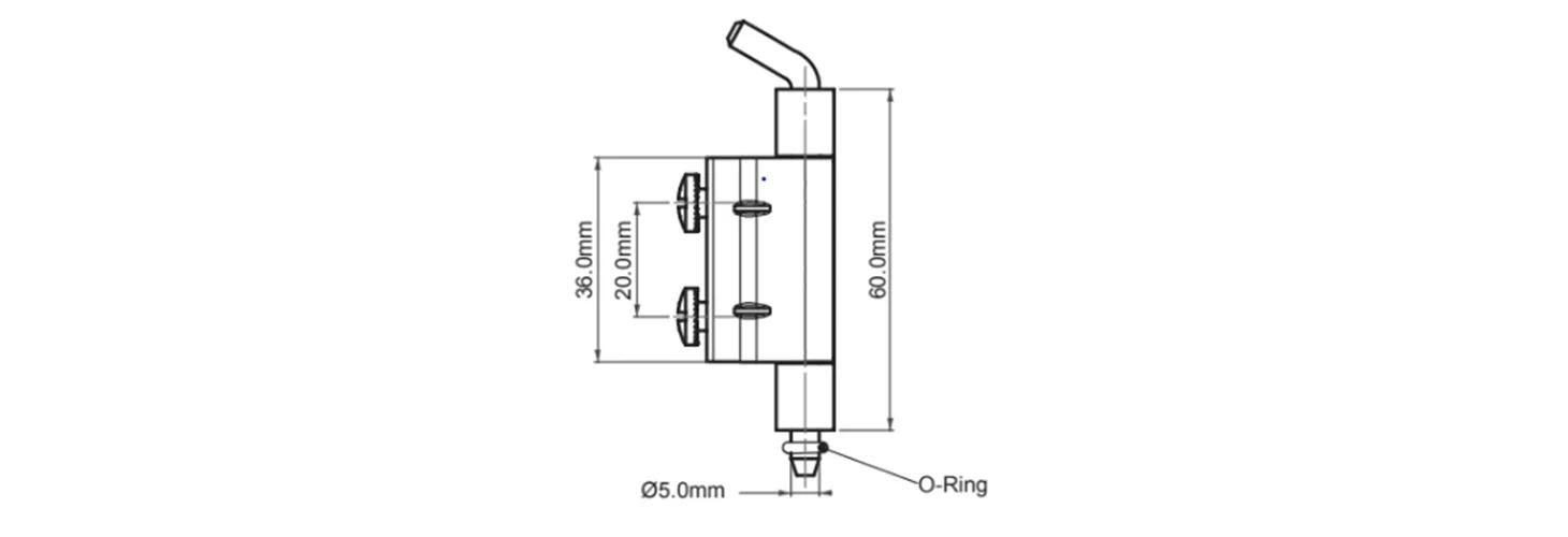 Screw-on concealed hinges technical drawing