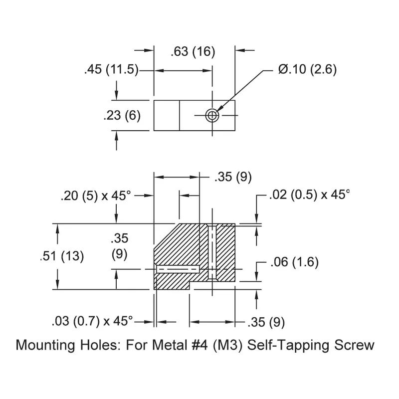 P160040_PCB_Mounting_Block - Line Drawing