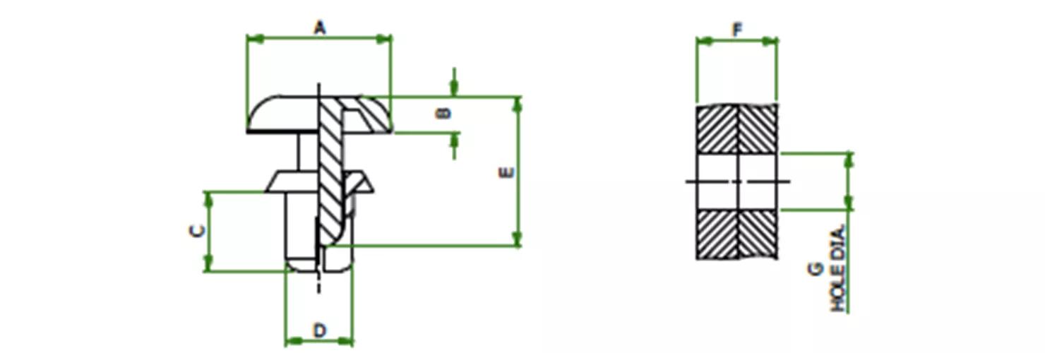 Snap push-in rivet