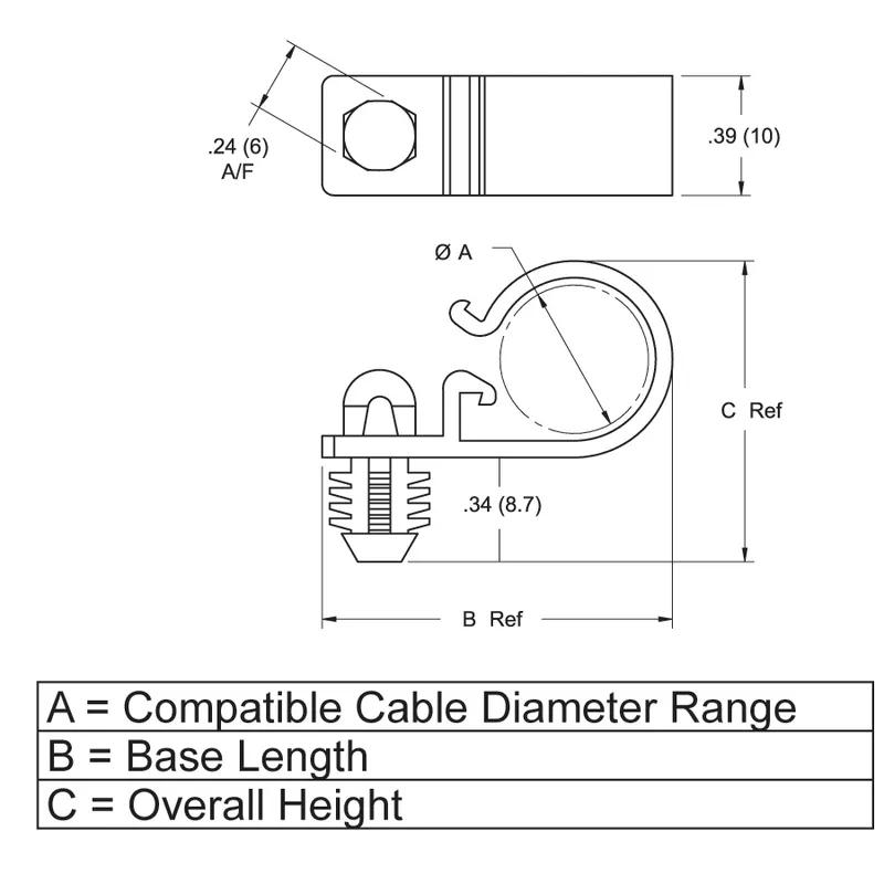 P110038_Cable_Clamps_-_Fir_Tree_Mount_Wire_Harness - Line Drawing
