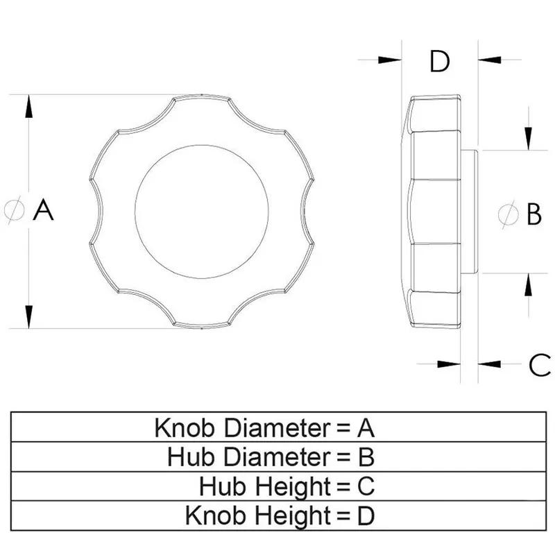 O3 Press-On Knob Line Drawing