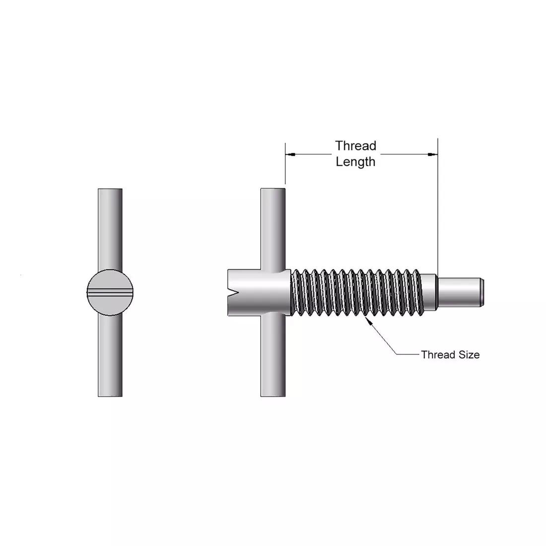 T-Handle Spring Loaded Plunger Pin - Line Drawing