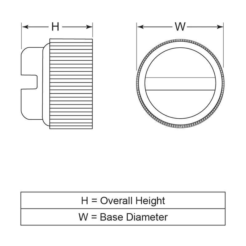 Thumb-Nuts-Plastic-Round - Line Drawing