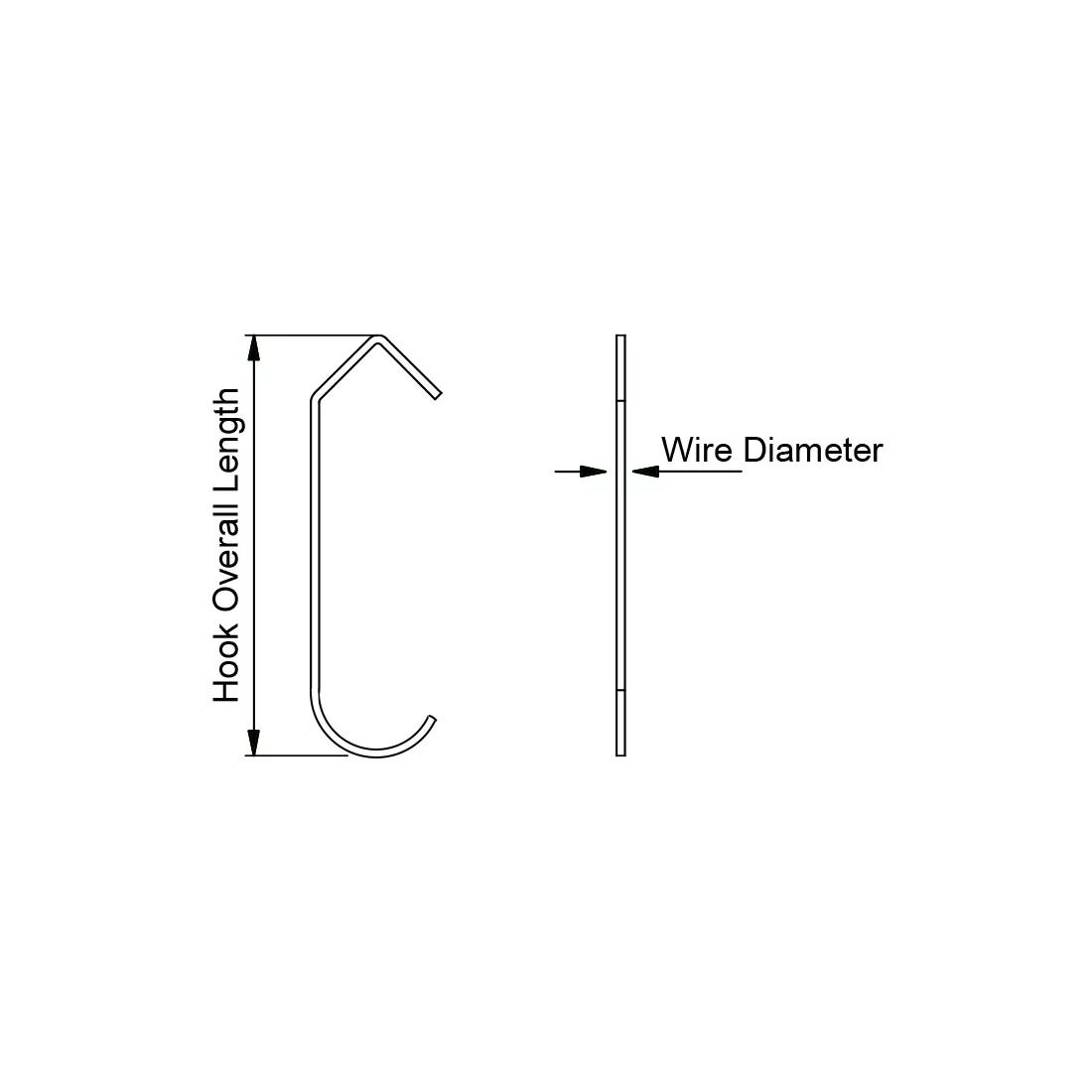 C Shaped Round Wire Hooks - HC8120A