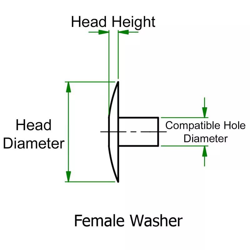 Snap-Together Rivets - Male/Female Ratchet - Line Drawing