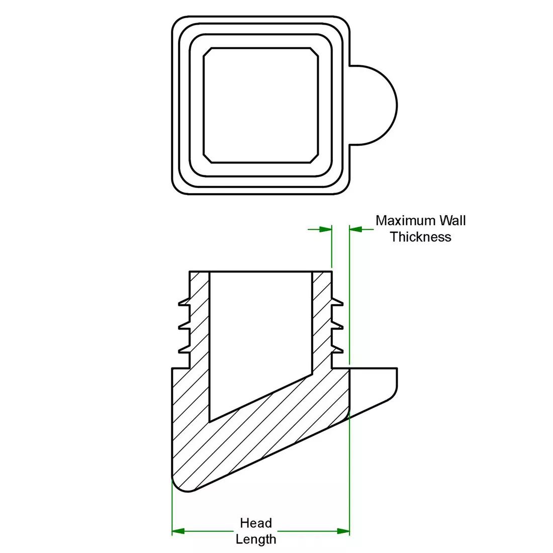 Angled Square Inserts - Line Drawing