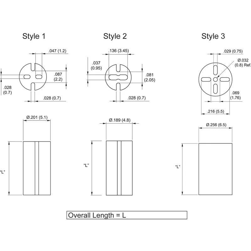 P160115_LED_Spacers-Round_Metric_Spacers - Line Drawing