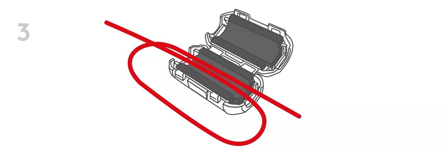 Loop cable through core again