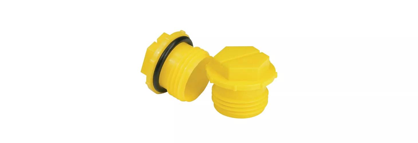 yellow threaded o-ring plug for UNF threads 