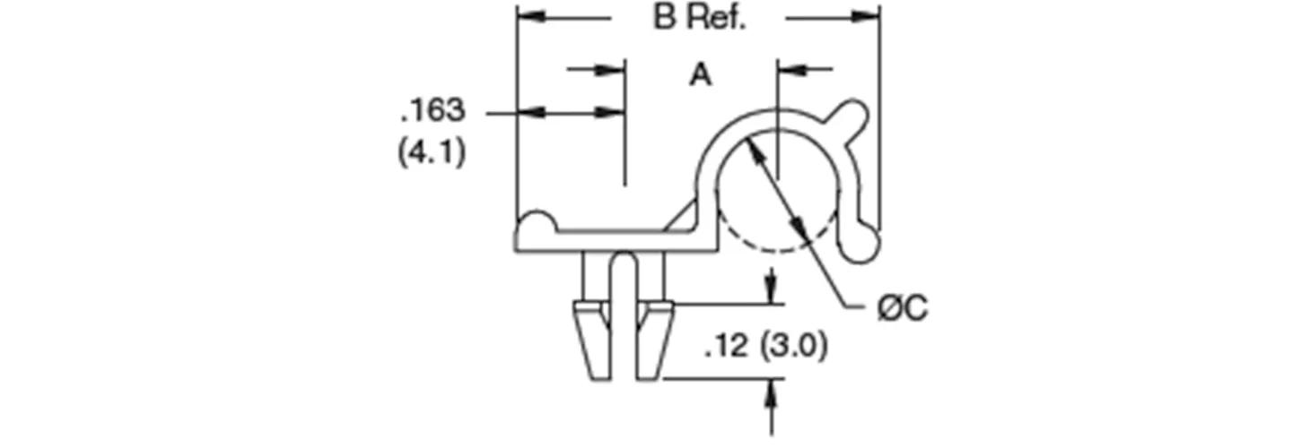 Half U snap-in cable clamps