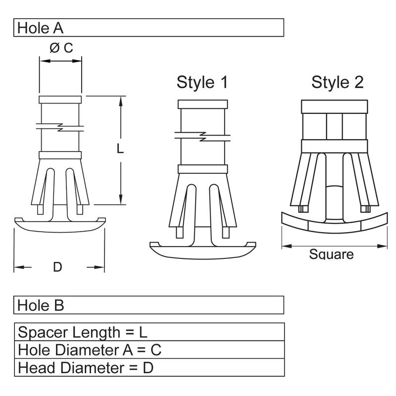 P160220_Reverse_Locking_Support-Flat_Rest_Mount - Line Drawing