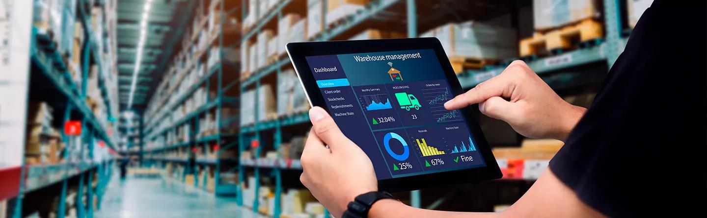 Using tablet in warehouse