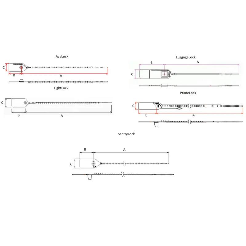 Pull Tight Seals Barbed Strap - Line Drawing