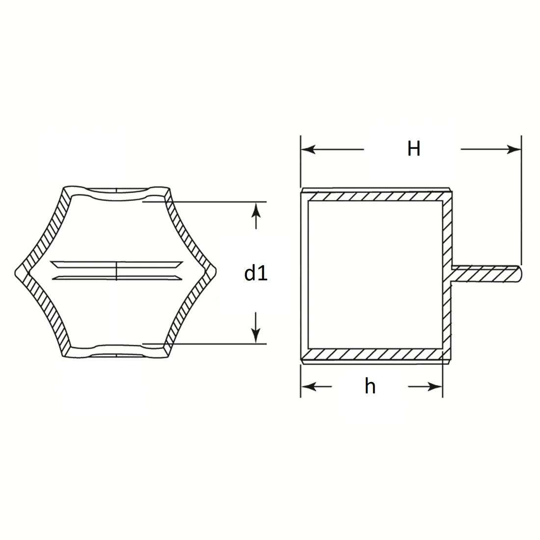 Hexagonal-Caps - Line Drawing