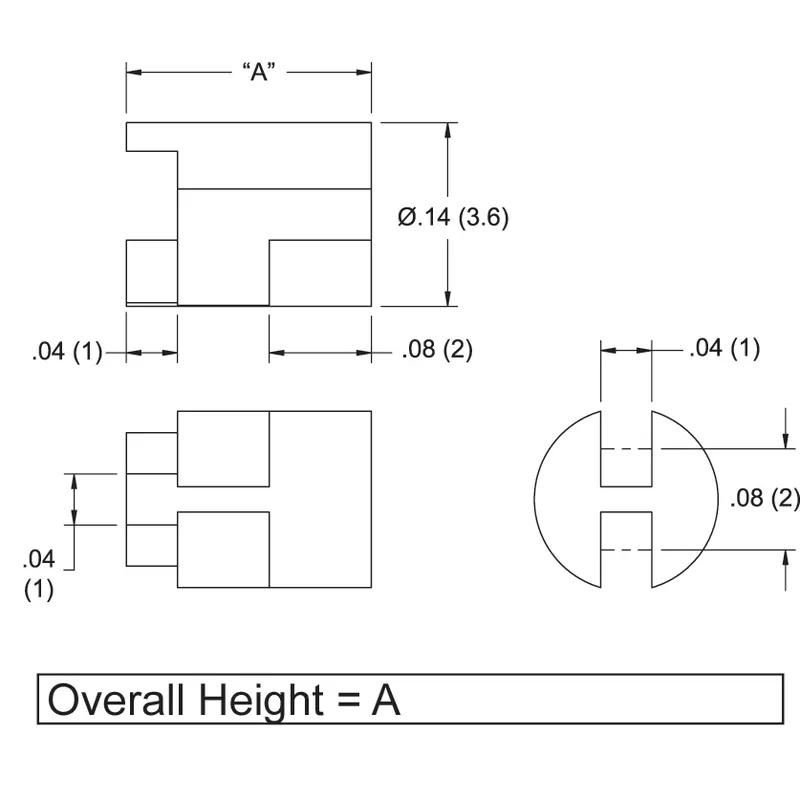 P160116_LED_Spacers-Round_Imperial_Spacers_Extruded_Natural_T-1 - Line Drawing