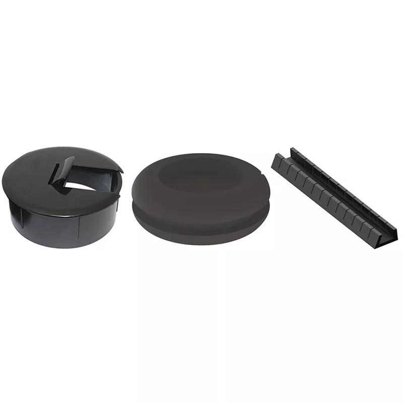 Pasacable para mesa o suelo 60x70 H22 - ABS. NEGRO - Accesorios