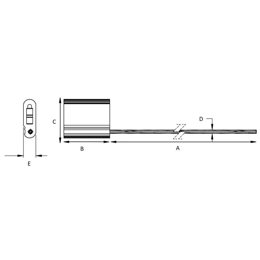 Cable Seals - Metal Body - Line Drawing