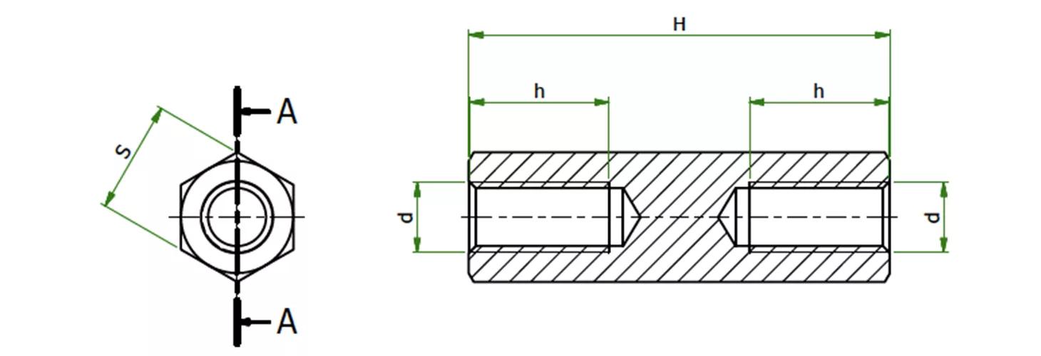 Entretoise hexagonale 